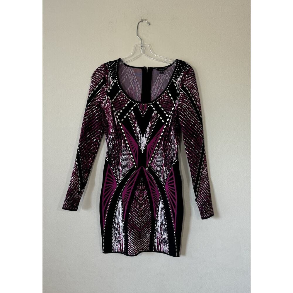GUESS Size Small Jacquard Embellished Bodycon‎ Dress Sexy Club Party Glam READ